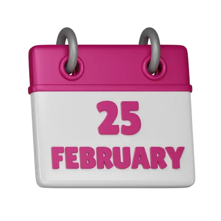 25 February  3D Icon