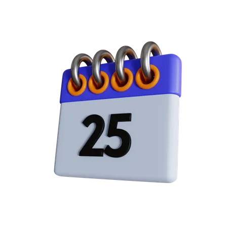 25 fecha  3D Icon