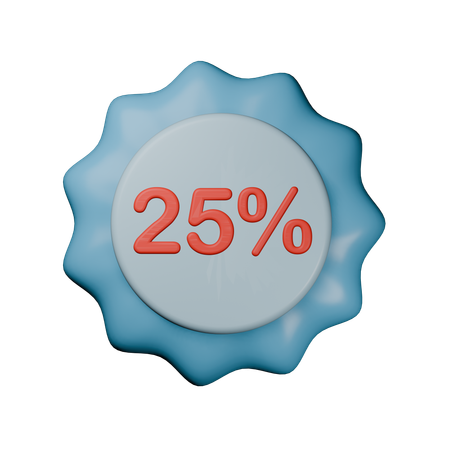 Insignia de 25% de descuento  3D Icon