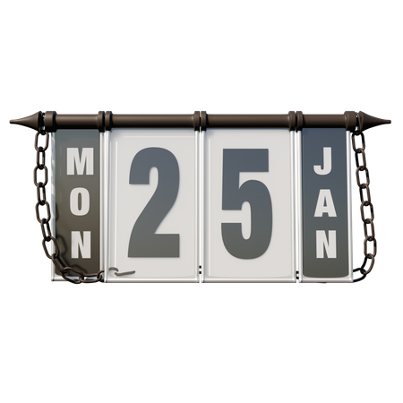 25. Januar Montag  3D Illustration