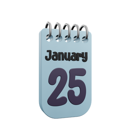 25 January Calender  3D Icon