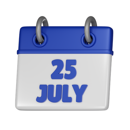 25 July  3D Icon