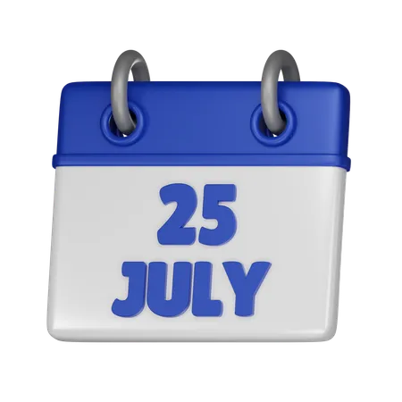 25 July  3D Icon