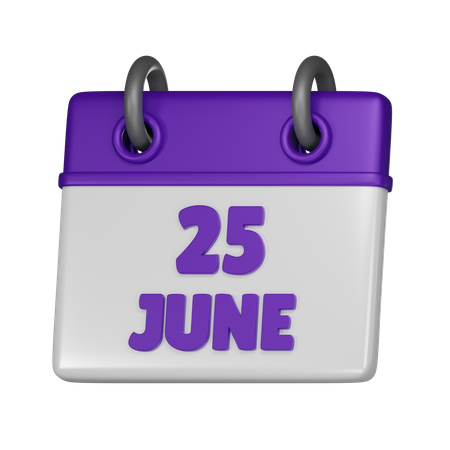 25 June  3D Icon