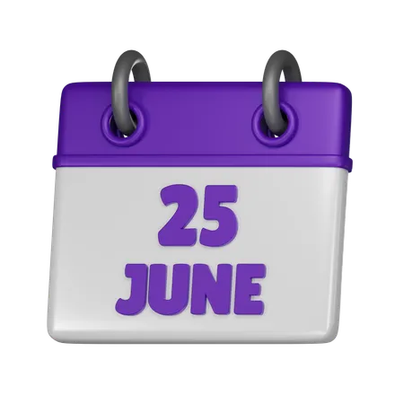 25 June  3D Icon