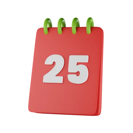 25 Kalender  3D Icon
