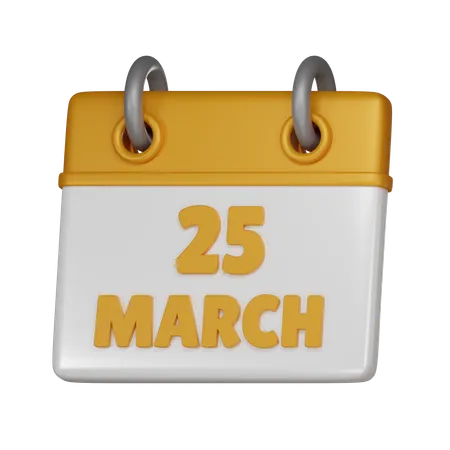 25 March  3D Icon