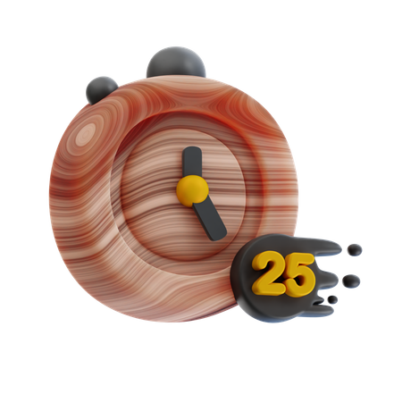 25 Minutes Stopwatch  3D Icon