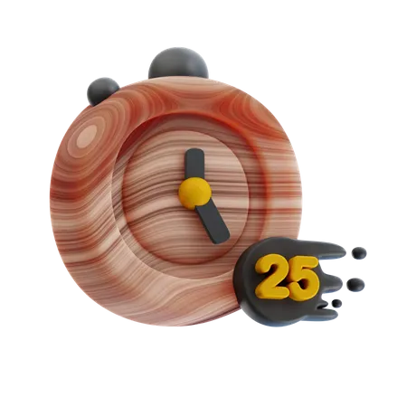 25 Minutes Stopwatch  3D Icon