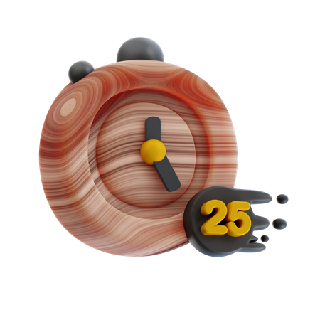 25 Minutes Stopwatch  3D Icon