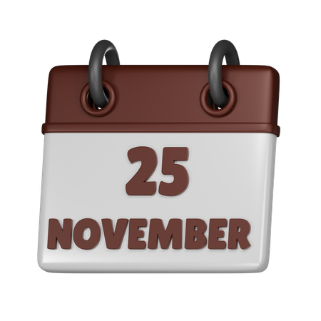 25 November  3D Icon