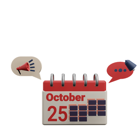 25 octobre  3D Icon