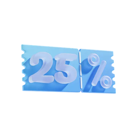 25 Percent Off 3 D Icon Illustratrion 3D Icon