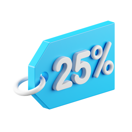 25 Percent  3D Icon