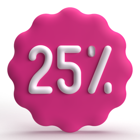 25 Percent  3D Icon