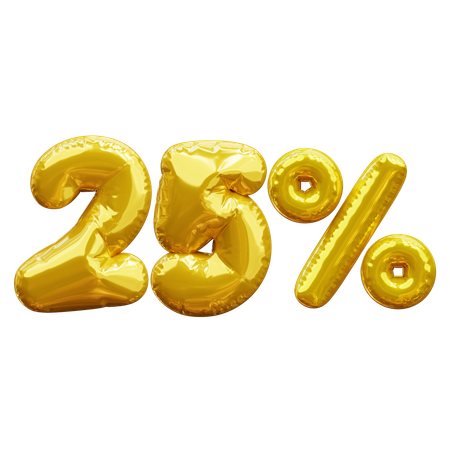 25 percent  3D Icon