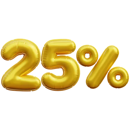 25 Percent  3D Icon