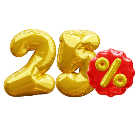 25 percent  3D Icon