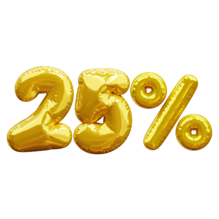 25 percent  3D Icon