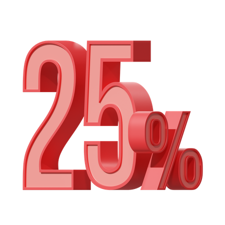25 Percent  3D Icon