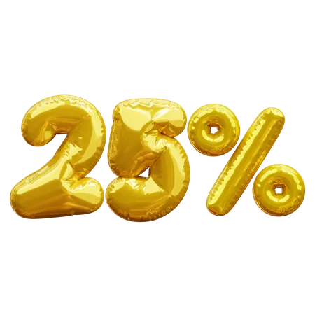 25 percent  3D Icon