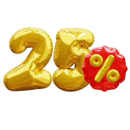 25 percent  3D Icon