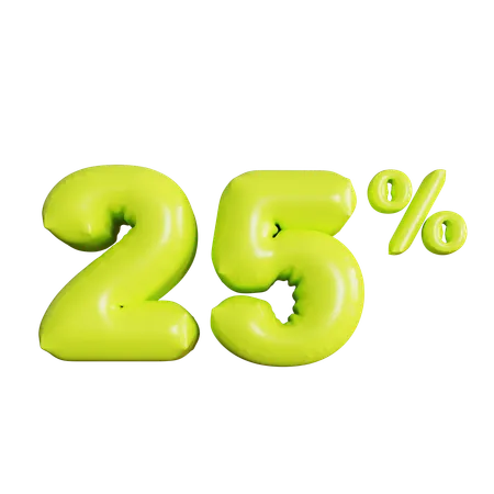 25 Percent Discount  3D Icon