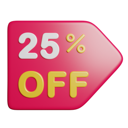 25 percent Discount  3D Icon