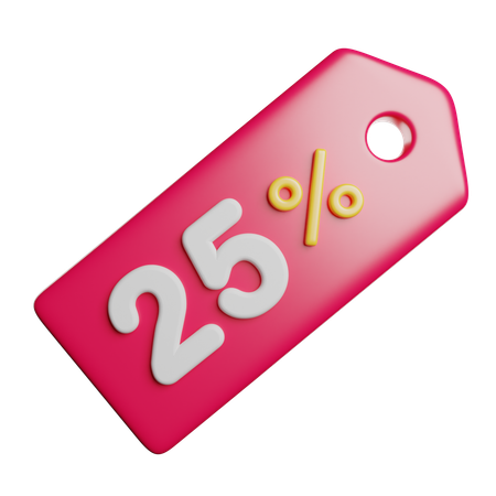 25 percent Discount  3D Icon