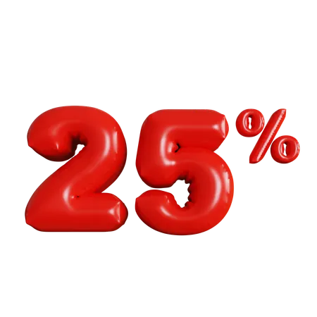 25 Percent Discount  3D Icon