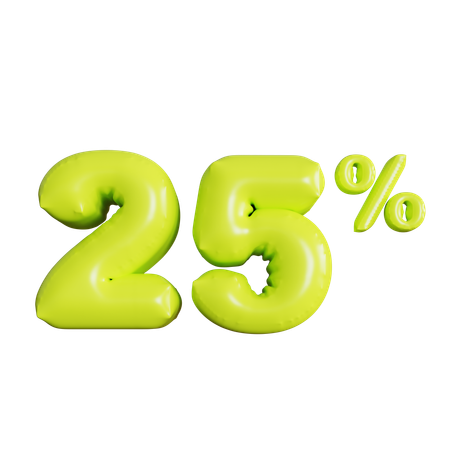 25 Percent Discount  3D Icon