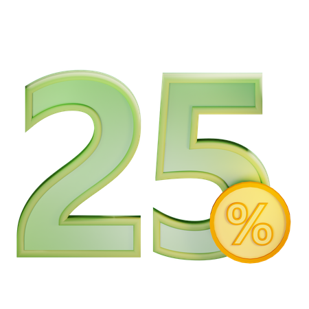 25 Percent Discount  3D Icon