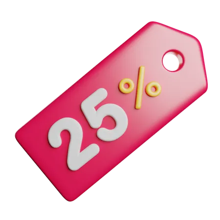 25 percent Discount  3D Icon