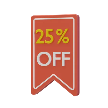 25 percent discount  3D Icon