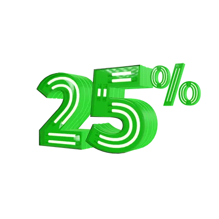 25 Percent Discount  3D Icon