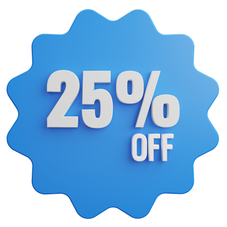 25 Percent Discount  3D Illustration