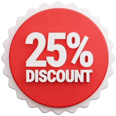 25 Percent Discount  3D Illustration