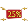 3d 25 percent discount tag emoji