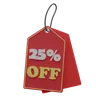 25 Percent Discount Tag