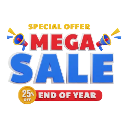 25 Percent Mega sale  3D Sticker