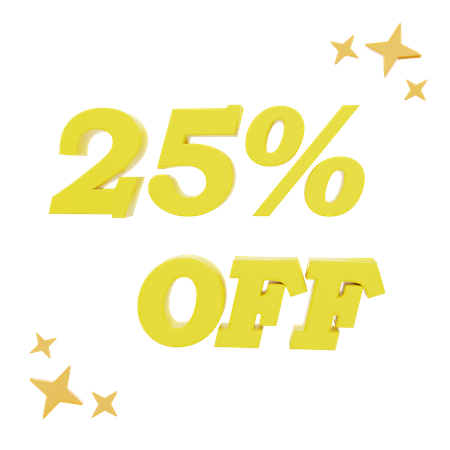 25 Percent Off  3D Icon