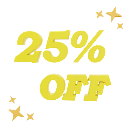 25 Percent Off  3D Icon