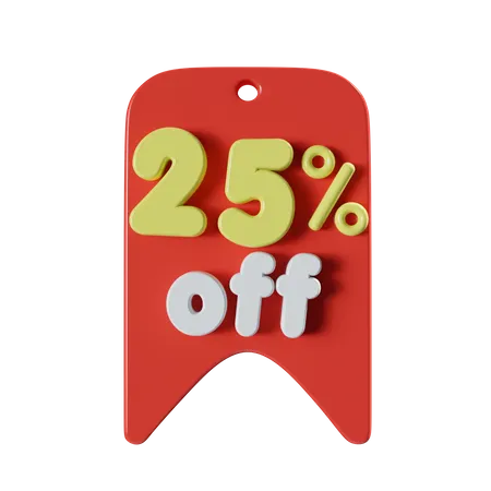 25 Percent Off  3D Icon