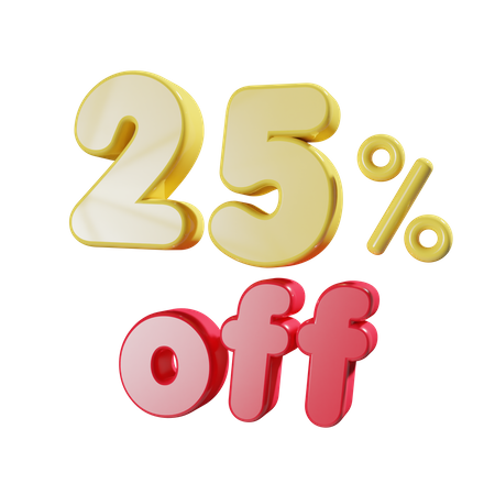 25 Percent Off  3D Icon