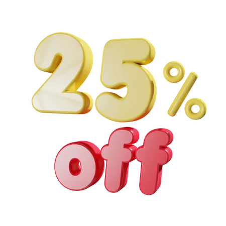 25 Percent Off  3D Icon