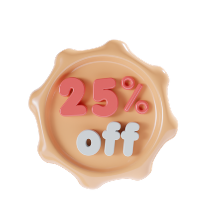 25 Percent Off  3D Icon