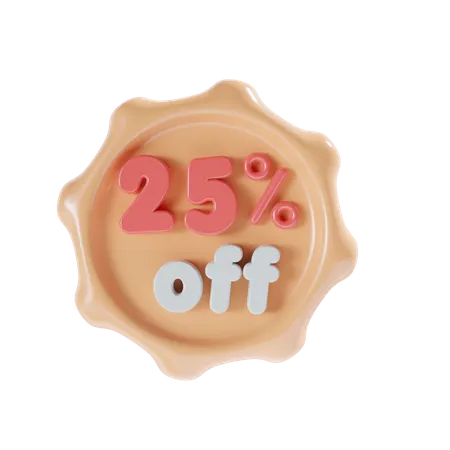 25 Percent Off  3D Icon