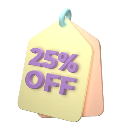 25 Percent Off  3D Illustration