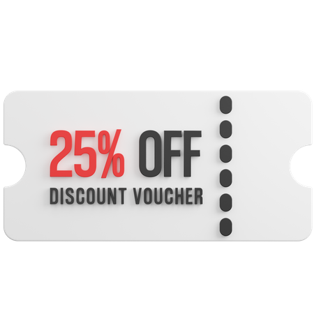 25 Percent Offer Coupon  3D Illustration