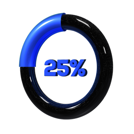 25 Percent Pie Chart  3D Illustration